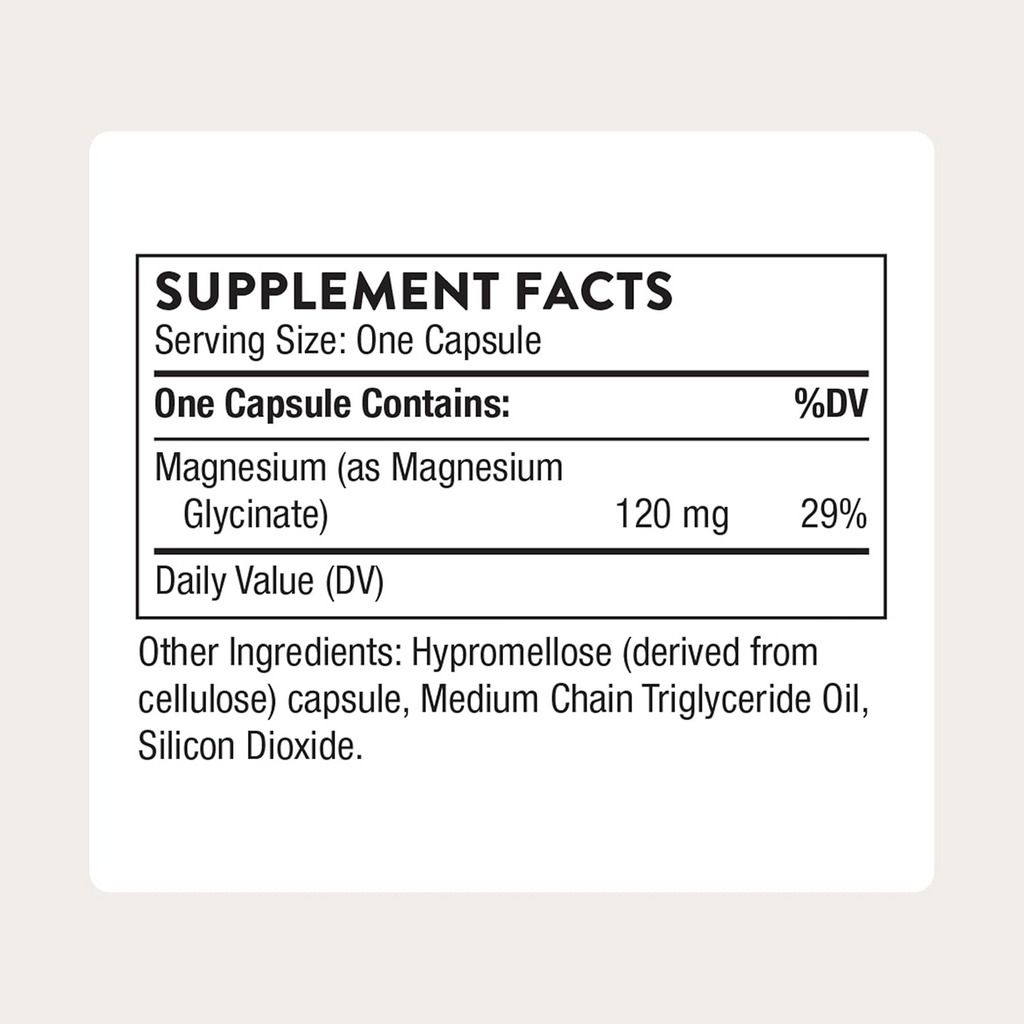 Thorne Magnesium Glycinate 90 Capsules (120 mg per Capsule)