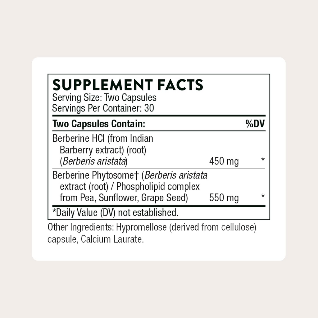 THORNE Berberine Dual Action Formula with Phytosome Plus Botanical Extract 60 Caps