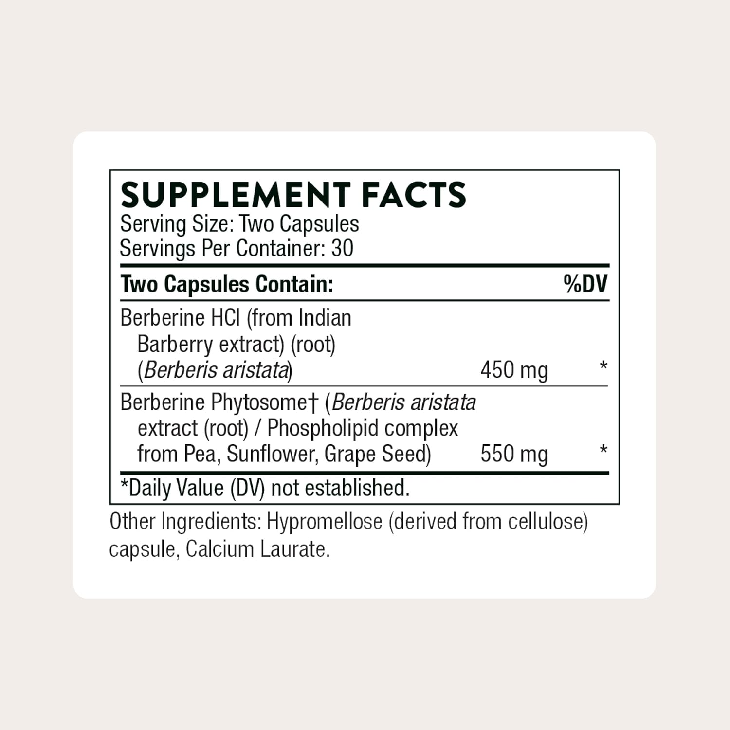 THORNE Berberine Dual Action Formula with Phytosome Plus Botanical Extract 60 Caps