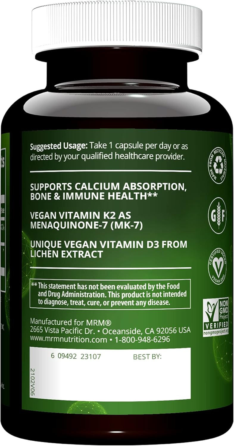 MRM Nuturition Vegan Vitamin D3 & K2 60 Capsules