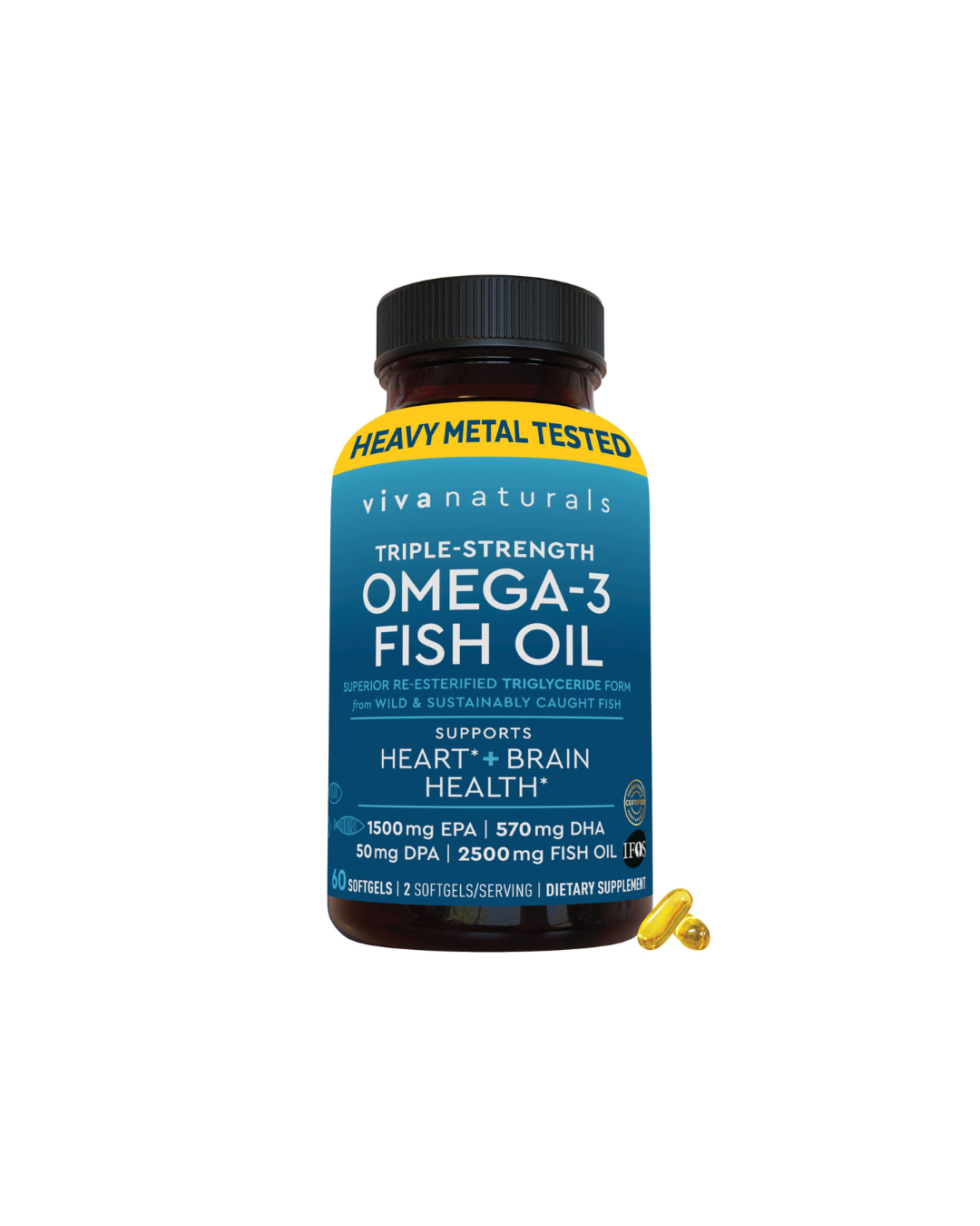 Viva Naturals Triple Strength Omega 3 Fish Oil 2500 mg