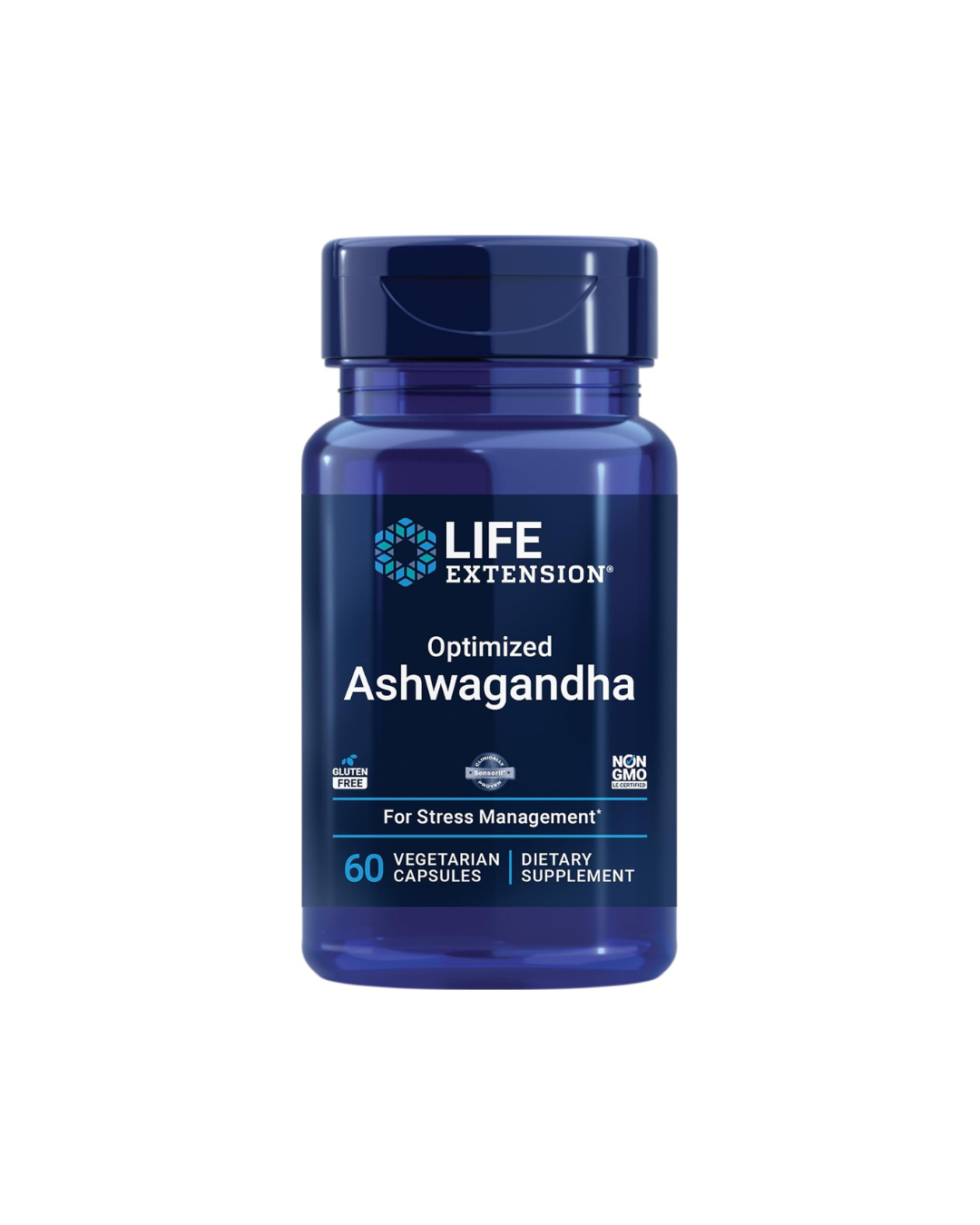 Life Extension Optimized Ashwagandha 60 Vegetarian Capsules (125 mg per Capsule)