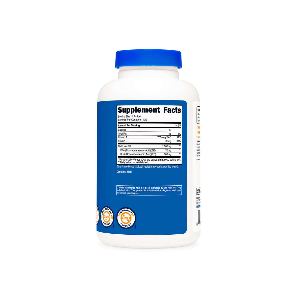 Nutricost Cod Liver Oil 1000mg, 120 Softgels