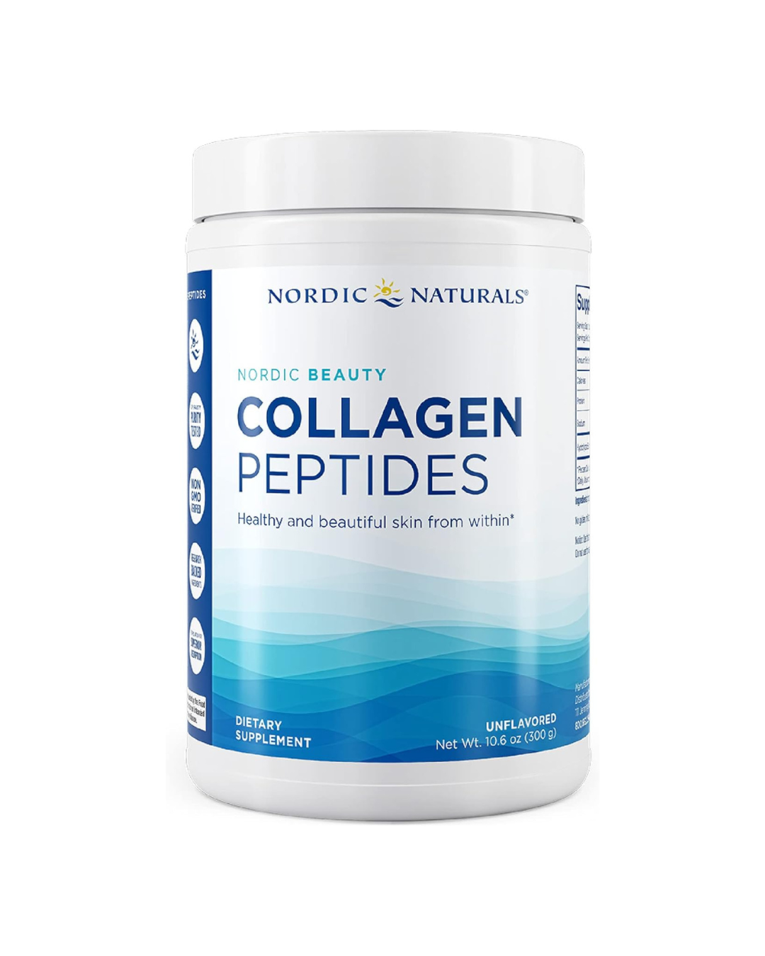 Nordic Naturals Nordic Beauty Collagen Peptides, Unflavored - 10.6 Ounces (300g)