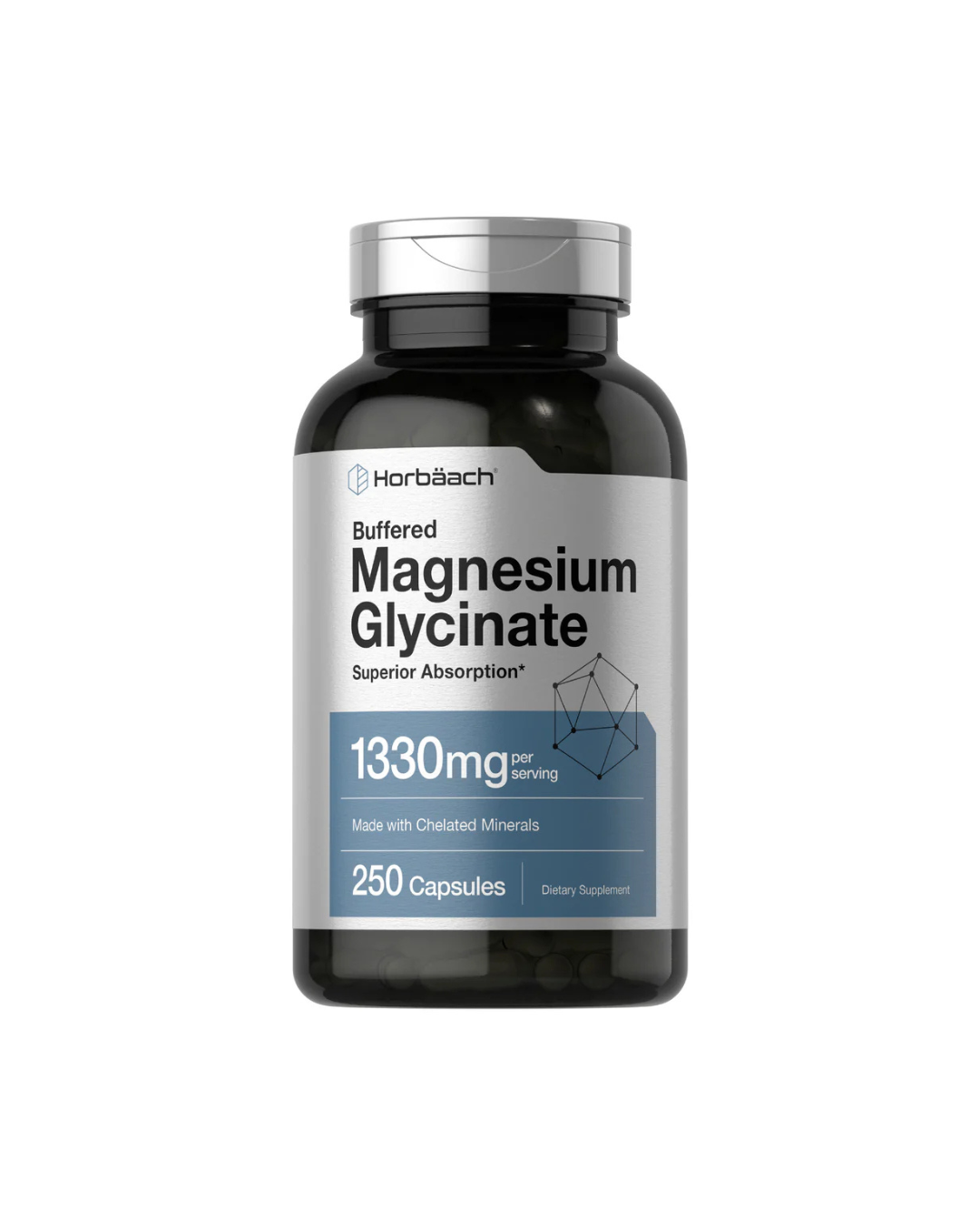Horbäach Buffered Magnesium Glycinate 1330mg _ 250 Capsules