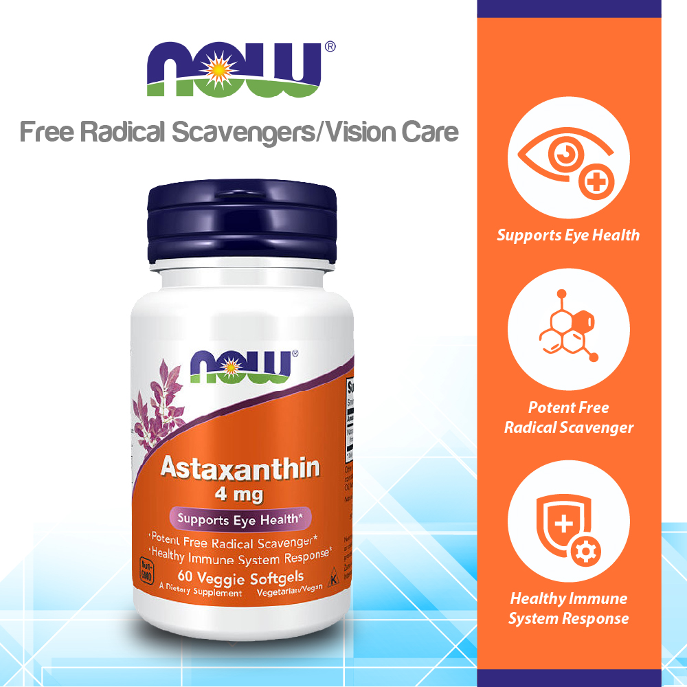 NOW Foods Astaxanthin 4 mg, 90 Softgels