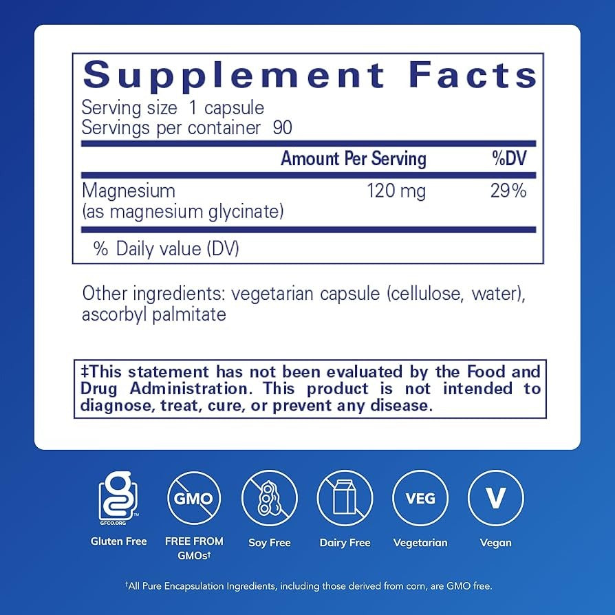 Pure Encapsulations Magnesium Glycinate 400mg _ 360 Capsules