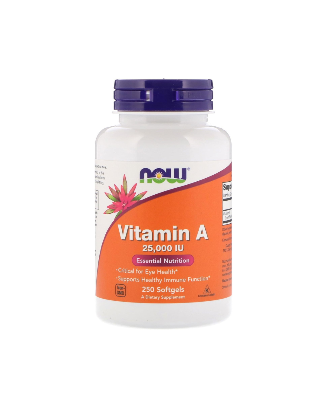 NOW Foods Vitamin A 25,000 IU (7,500 mcg) 100 Softgels